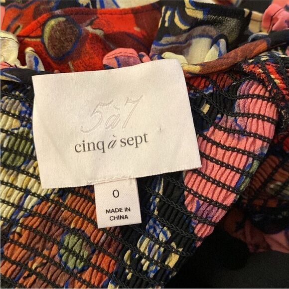 Cinq à Sept High Low Floral Dress - Pink and Black, US0 - Picture 13 of 13